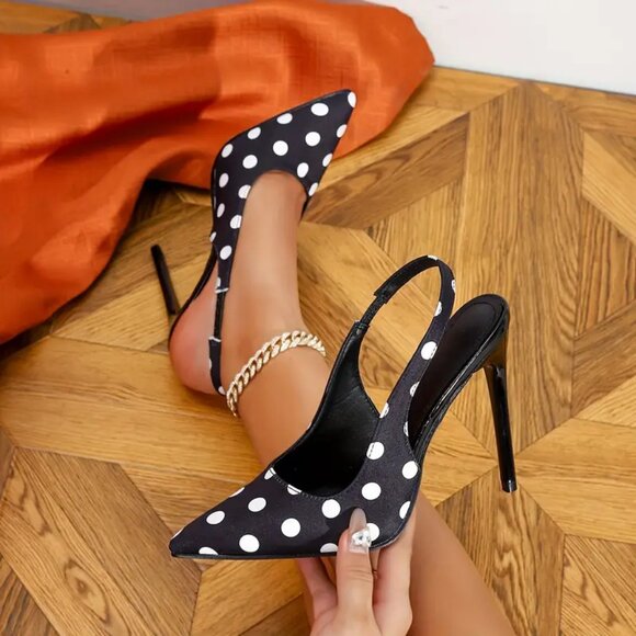 ZOEY Shoes - Polka Dot Stiletto Heel Sandals